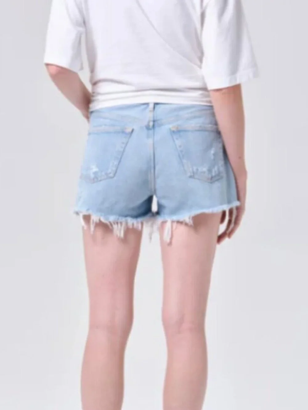 AGOLDE Parker Jean Shorts in Swapmeet Light Wash Blue Size 30 - Picture 4 of 12